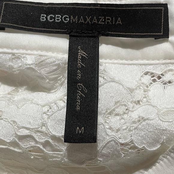 BCBGMaxAzria Lace Cream Colored  Button Down Size Medium - Picture 4 of 5